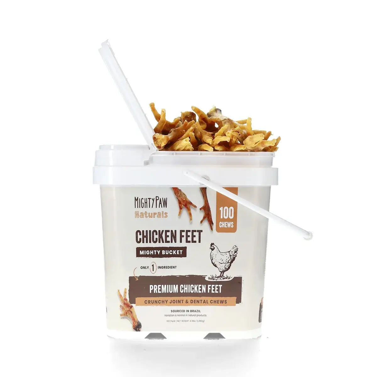 Mighty Paw Naturals All-Natural Chicken Feet Dog Chews - Crunchy, Protein-Dense, Grain-Free Treats for Joint Health