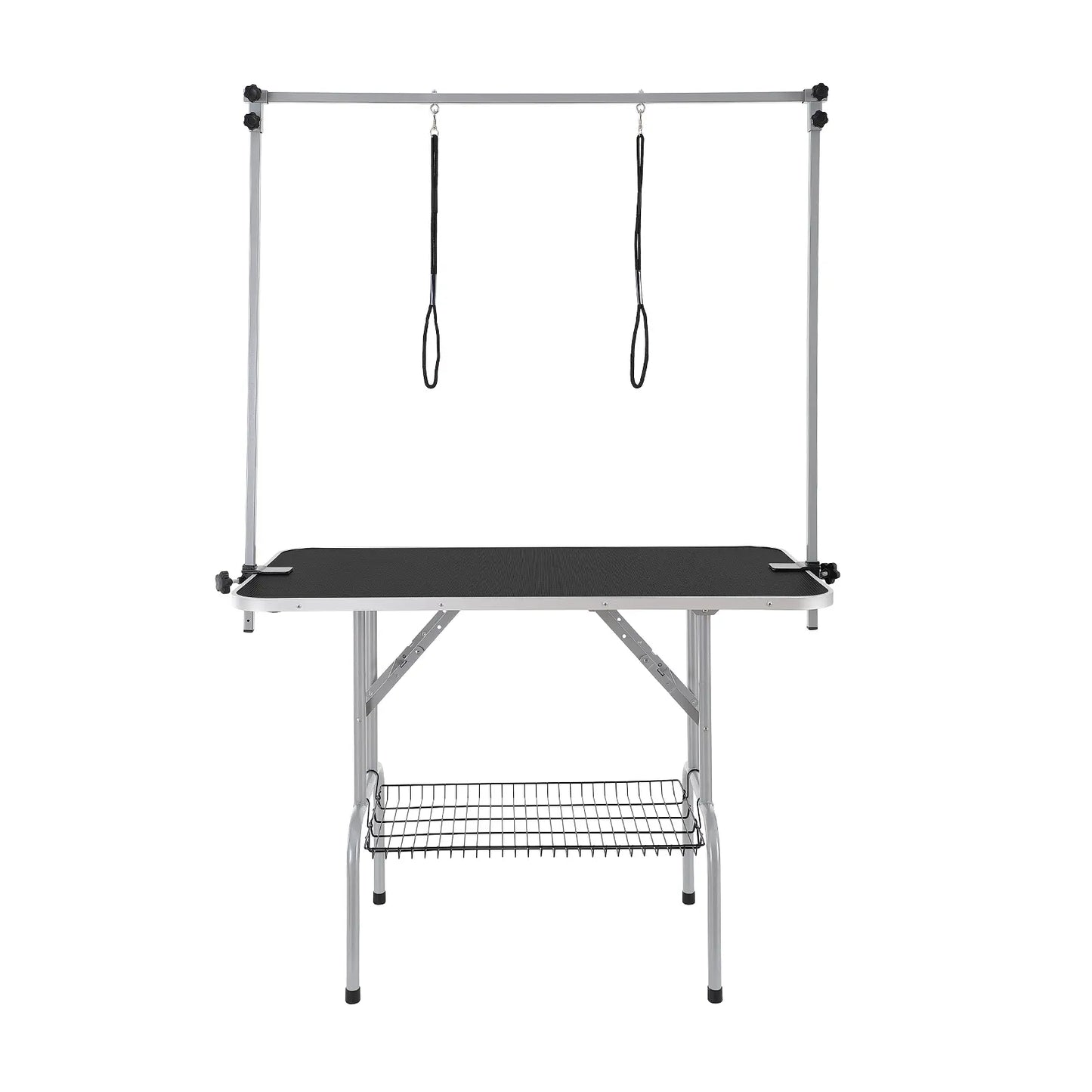 VEVOR Professional Pet Grooming Table with Two Arms and Clamp, 46'' Foldable Grooming Station for Medium and Small Dogs, Includes Free No-Sit Haunch Holder and Grooming Loop, Supports Up to 330 lbs