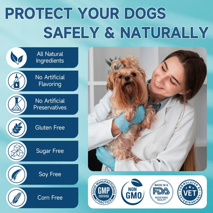 Woyamay Dog Flea and Tick Chews - 200 Count Omega-3 Enriched Natural Supplement for Daily Flea and Tick Support in Puppies of All Breeds and Sizes, Chicken Flavor