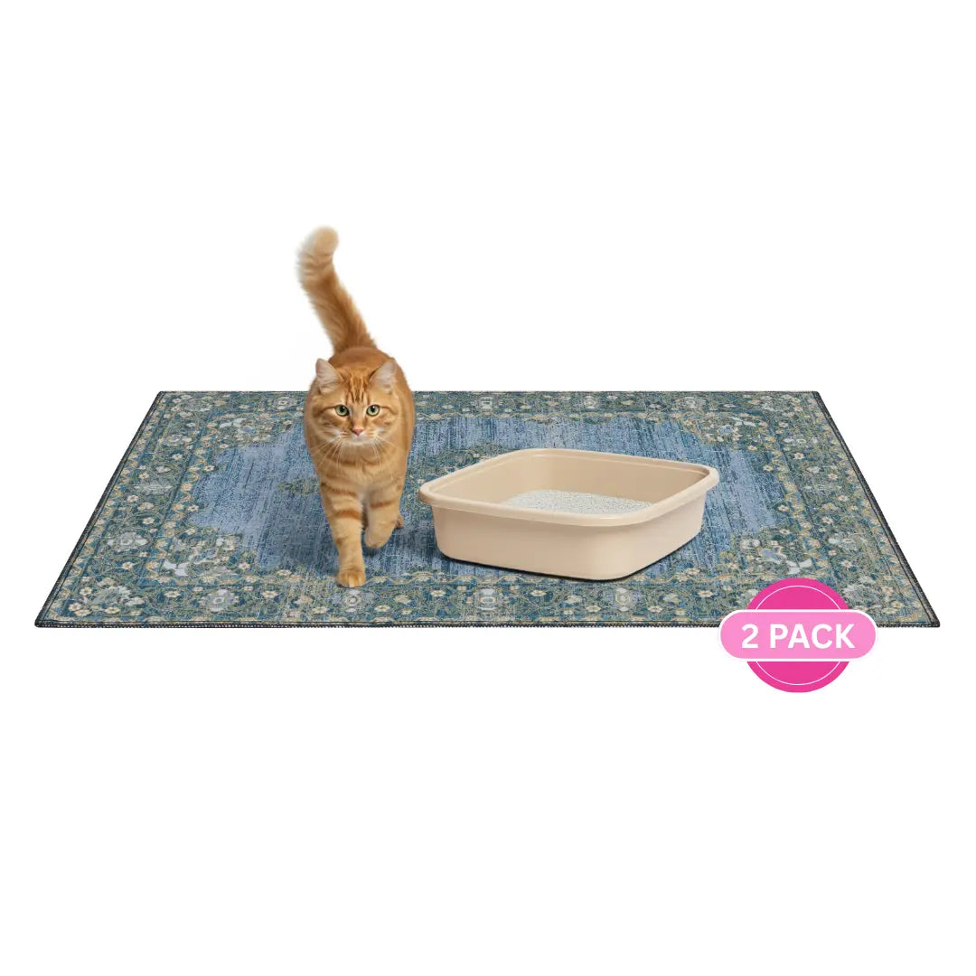 Lovewag Pets Reusable Dog Pads - Set of 2, Eco-Friendly and Leak-Proof, Available in Multiple Designs: Blue Mesa, Blue Hazel, Guava Stripes, Heirloom Rose, Sizes 36" x 48" and 28" x 41