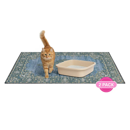 Lovewag Pets Reusable Dog Pads - Set of 2, Eco-Friendly and Leak-Proof, Available in Multiple Designs: Blue Mesa, Blue Hazel, Guava Stripes, Heirloom Rose, Sizes 36" x 48" and 28" x 41