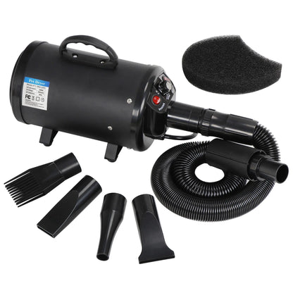 Professional Pet Grooming Hair Dryer - 2400W Portable Quick-Drying Variable-Speed Tool with 4 Adjustable Nozzles for Dogs, NOVA Model