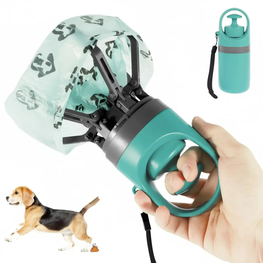 UFORU Portable Pet Waste Scooper with 6 Dog Waste Bags and Dispenser - Compact Outdoor Essential for Pet Care