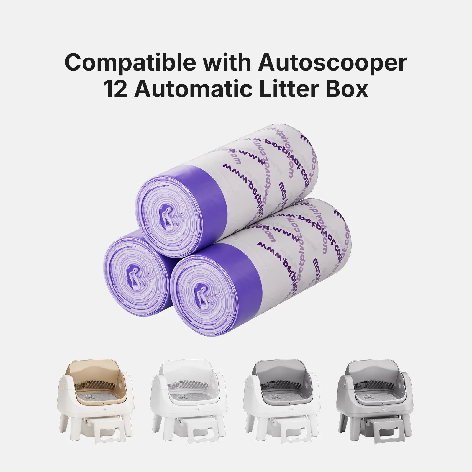 Autoscooper 12 Lite Waste Bags for Automatic Litter Boxes by Petpivot, 60-Pack - Summervibes Collection for Pet Lovers