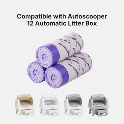 Autoscooper 12 Lite Waste Bags for Automatic Litter Boxes by Petpivot, 60-Pack - Summervibes Collection for Pet Lovers