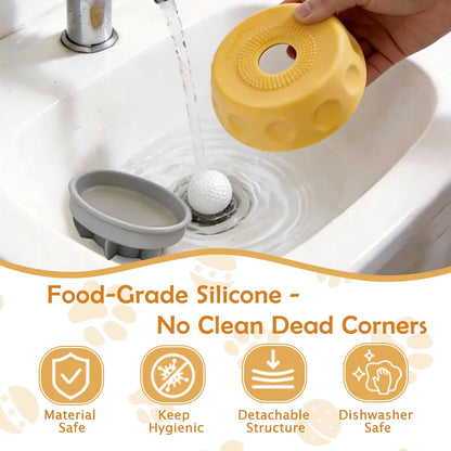 Pawpace Multi-Purpose Dog Bowl - Slow Feeder and Lick Bowl with Ball for Oral Hygiene, Featuring 8 Suction Cups for Mess-Free Liquid Treat Enrichment