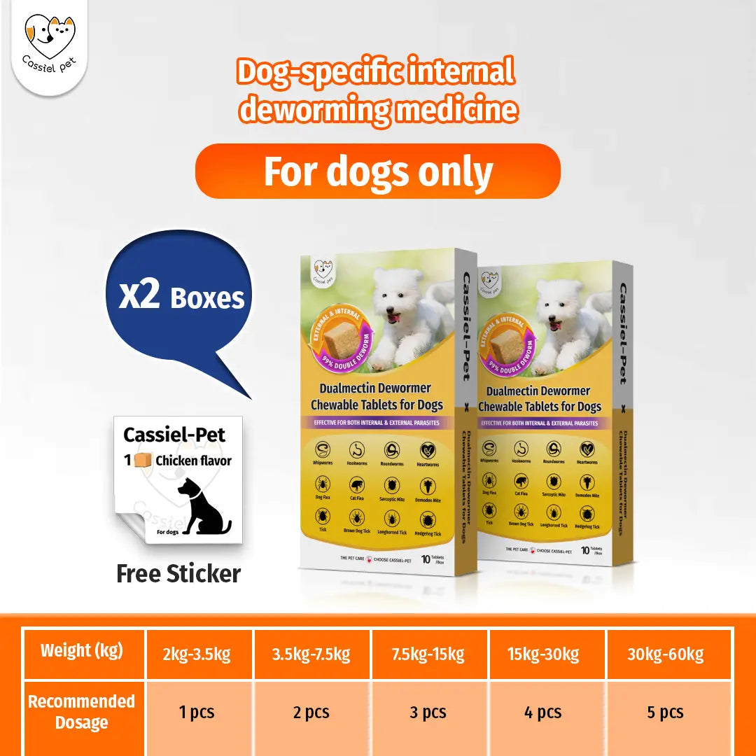 Cassicel-Pet Natural Dog Parasite Support Chews - Herbal Deworming Treats with Chicken Flavor for Digestive, Skin, and Immune Health Support
