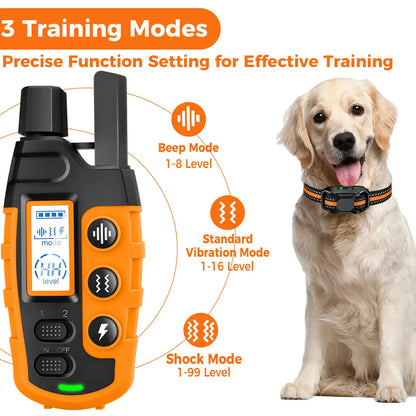 Professional Dog Training Collars with Remote Control, 3300Ft Range, Adjustable Nylon Strap, Multiple Training Modes (Beep, Vibration, Safe Shock), Rechargeable and Waterproof, Suitable for Dogs Weighing 5-150 lbs