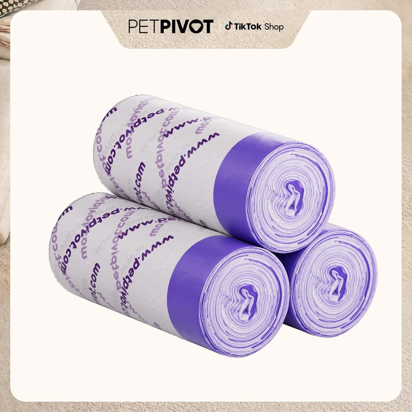 Autoscooper 12 Lite Waste Bags for Automatic Litter Boxes by Petpivot, 60-Pack - Summervibes Collection for Pet Lovers