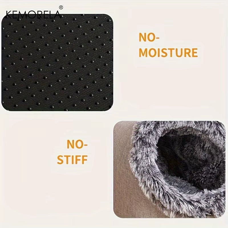 Premium Portable Cat Bed - Luxurious and Insulated Sleeping Solution with Convenient Carry Handle