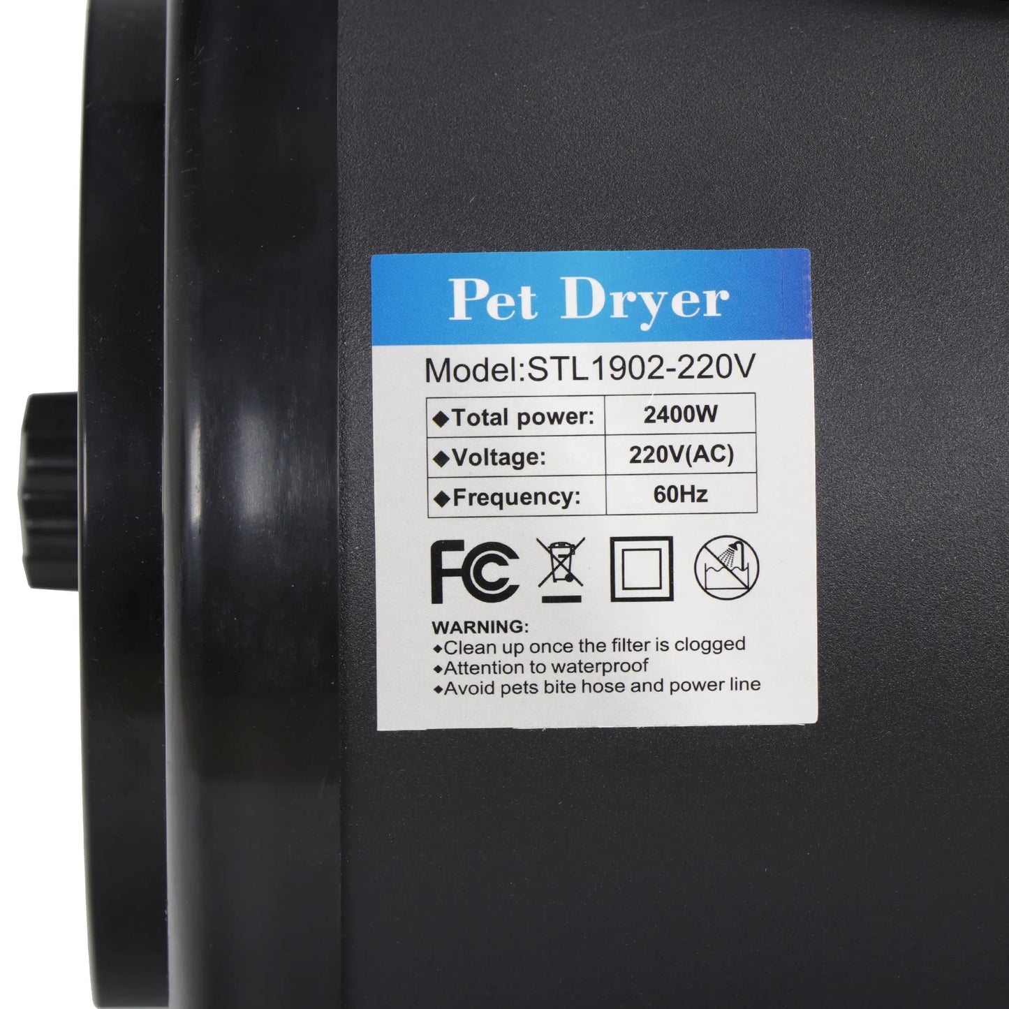 Professional Pet Grooming Hair Dryer - 2400W Portable Quick-Drying Variable-Speed Tool with 4 Adjustable Nozzles for Dogs, NOVA Model