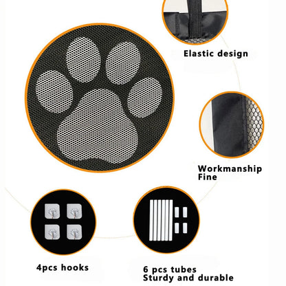 Premium Dog Safety Mesh Gate with 4 Hooks - Indoor and Outdoor Pet Enclosure Solution