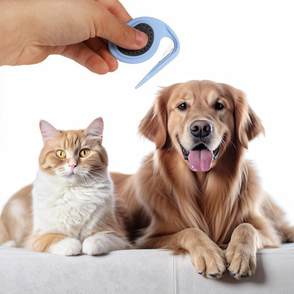 2-Pack Dual-Function Knotting Comb for Cats and Dogs - Shedding Brush and Dematting Tool for Grooming Knotted and Loose Fur (Blue)