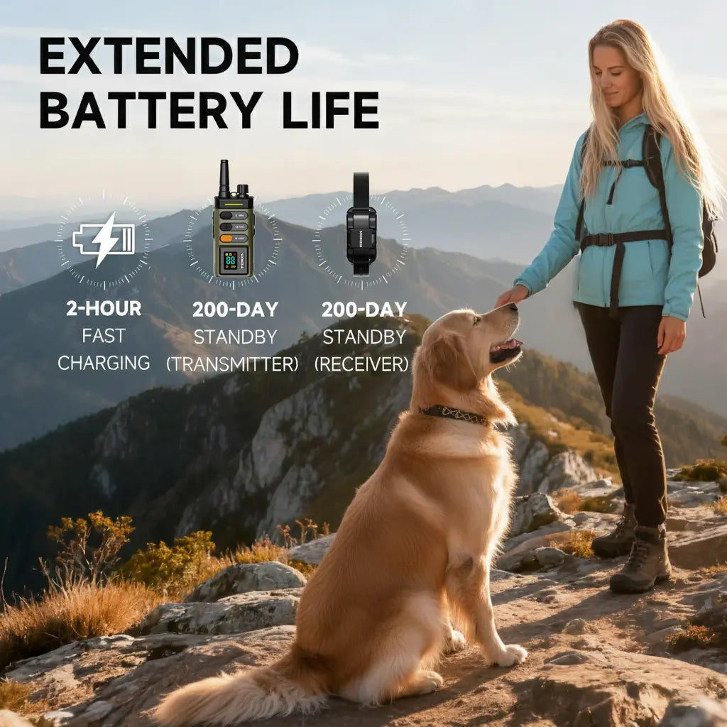 SOONCEJA 5280FT Remote Dog Training Collar - Waterproof Rechargeable E-Collar with 2 Stimulation Modes, Vibration, Tone, Night Light, and Pocket Clip for Medium to Large Dogs