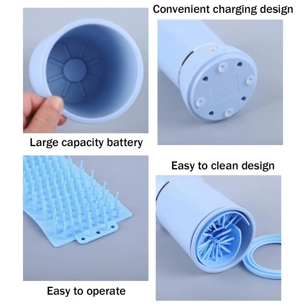 Automatic Portable Dog Paw Cleaner and Electric Massager for Small to Medium Pets, USB Rechargeable