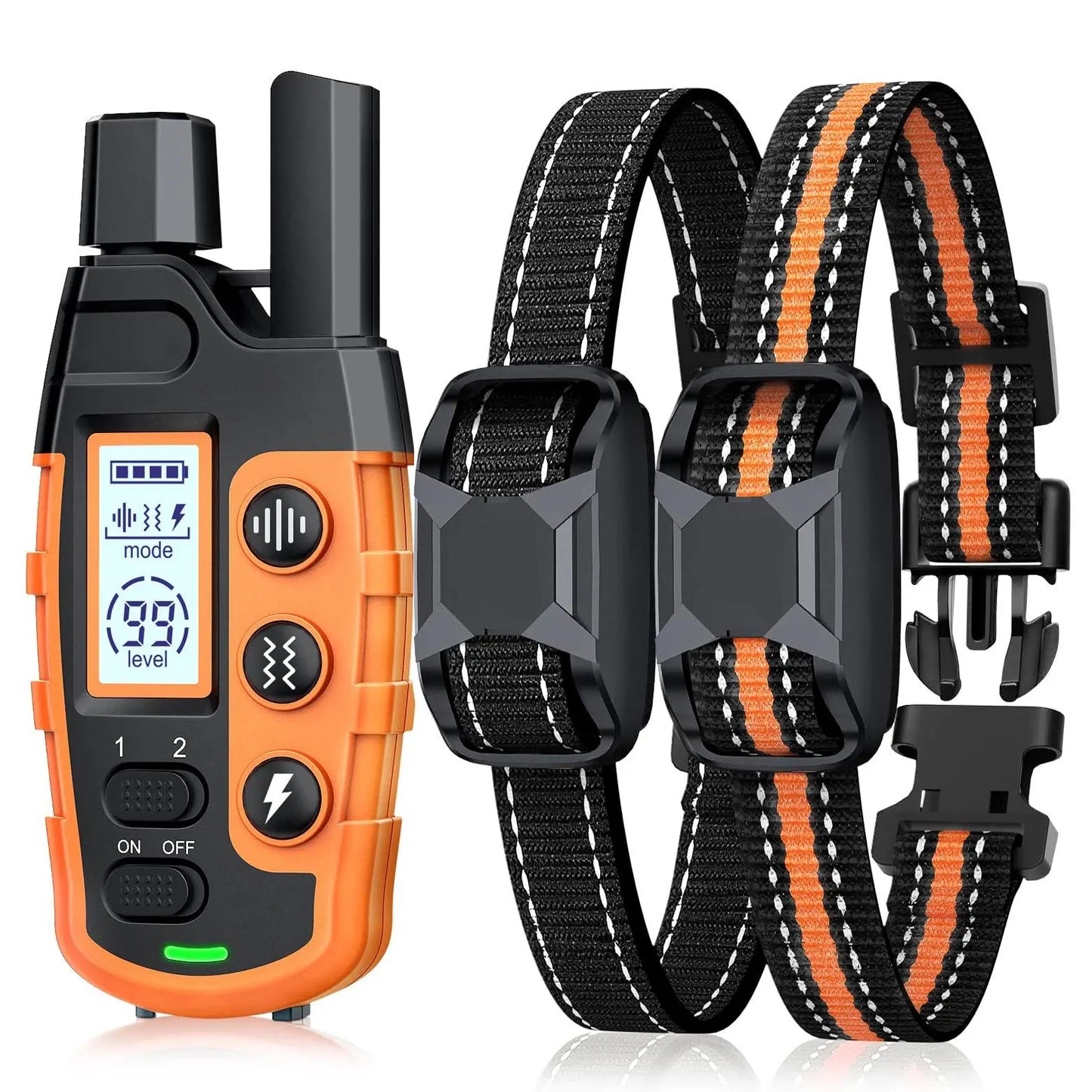 Professional Dog Training Collars with Remote Control, 3300Ft Range, Adjustable Nylon Strap, Multiple Training Modes (Beep, Vibration, Safe Shock), Rechargeable and Waterproof, Suitable for Dogs Weighing 5-150 lbs
