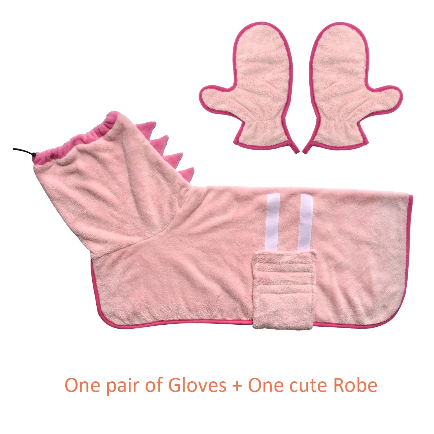 Quick-Dry Dog Bathrobe and Towel Set, Adjustable Microfiber Robe with Drying Gloves, Perfect for Cold Weather and Beach Use
