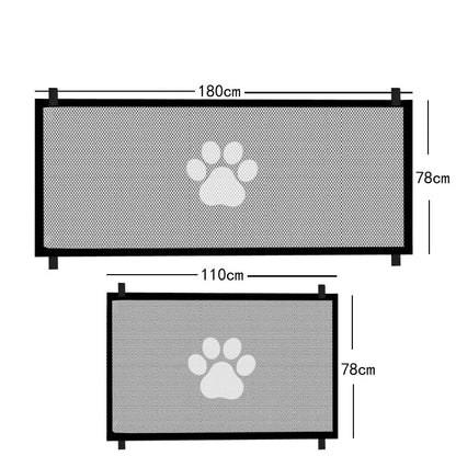 Premium Dog Safety Mesh Gate with 4 Hooks - Indoor and Outdoor Pet Enclosure Solution