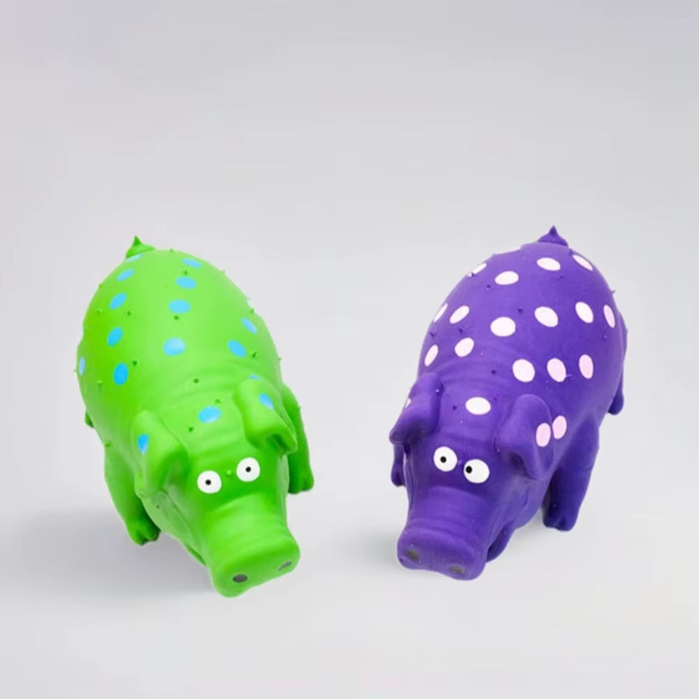 Durable Squeaky Latex Pig Toy for Dogs - Chew and Molar Puzzle Supplies