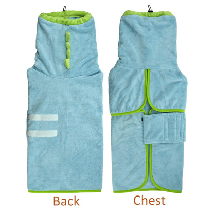 Quick-Dry Dog Bathrobe and Towel Set, Adjustable Microfiber Robe with Drying Gloves, Perfect for Cold Weather and Beach Use