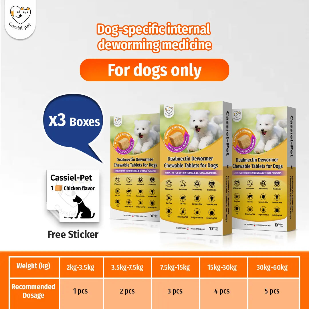 Cassicel-Pet Natural Dog Parasite Support Chews - Herbal Deworming Treats with Chicken Flavor for Digestive, Skin, and Immune Health Support