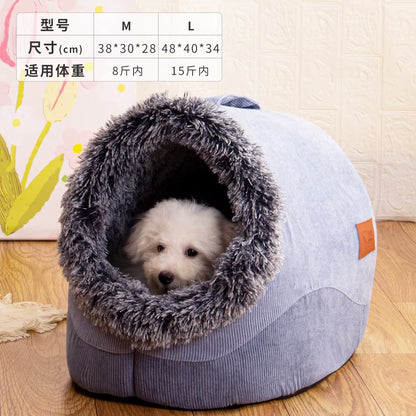 Self-Heating Winter Dog Bed and Comfortable Cat Sleeping Tent for Small to Medium Pets