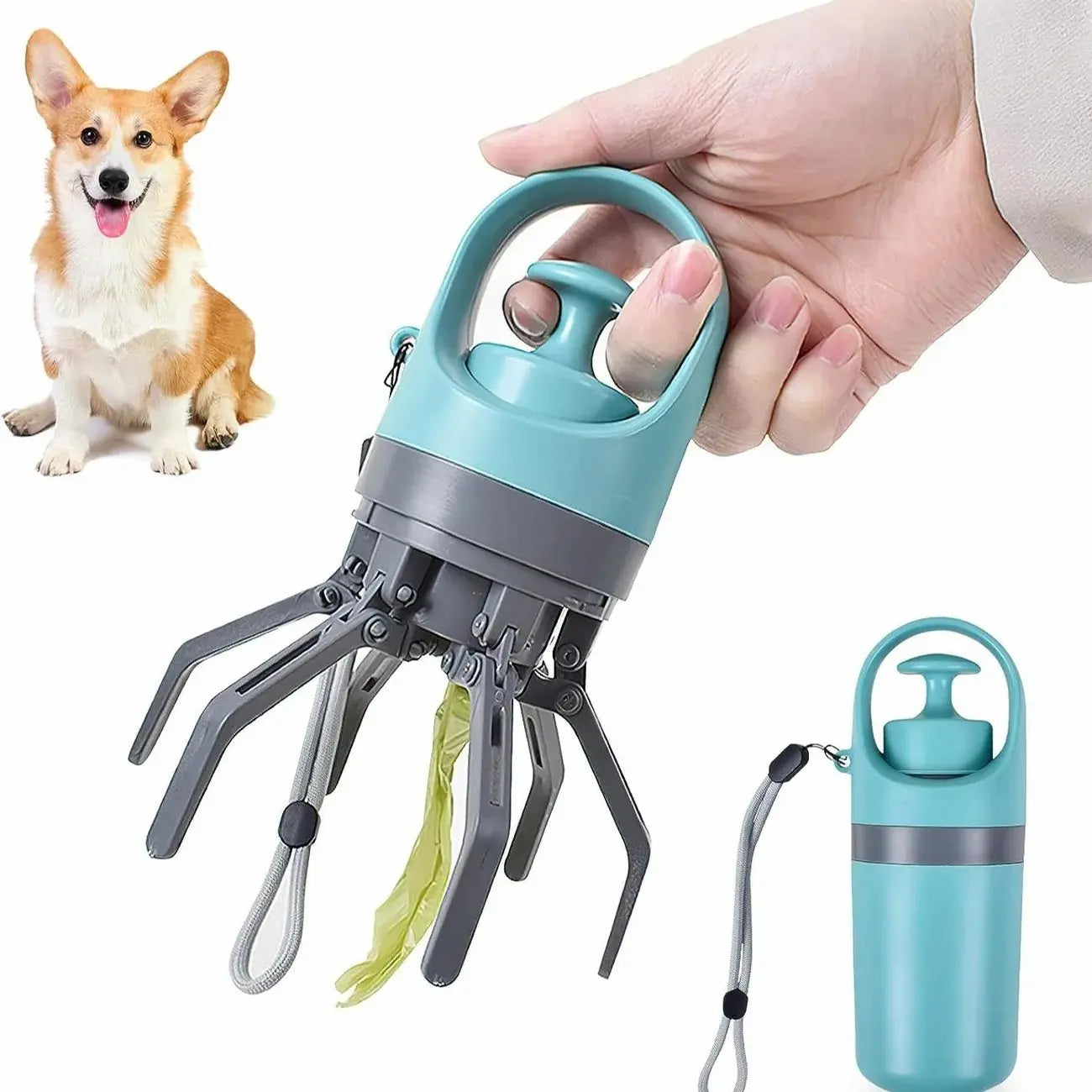 UFORU Portable Pet Waste Scooper with 6 Dog Waste Bags and Dispenser - Compact Outdoor Essential for Pet Care