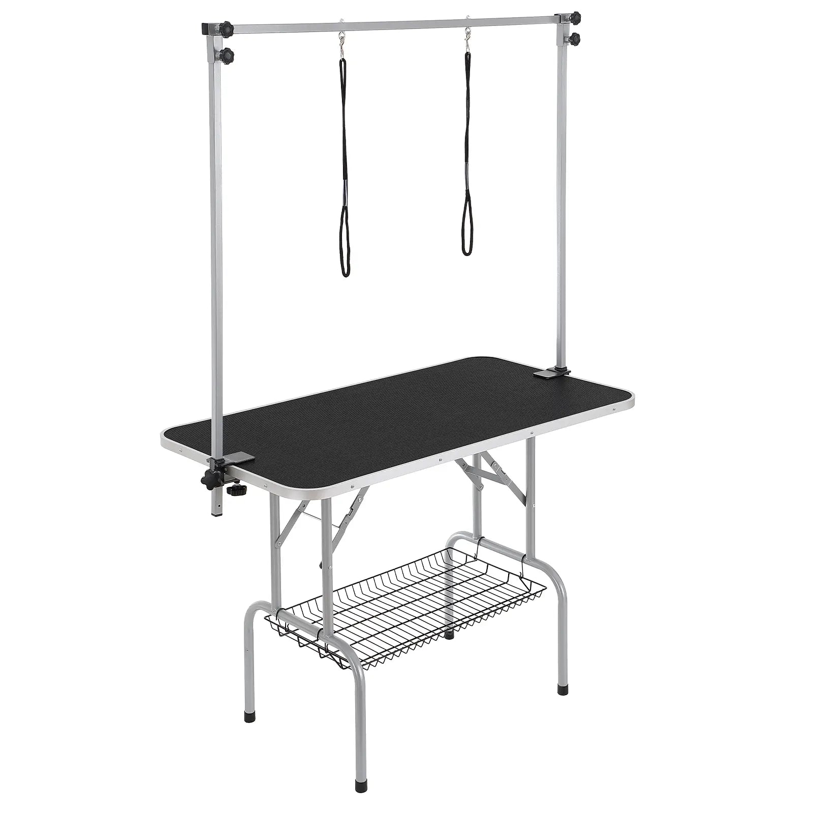 VEVOR Professional Pet Grooming Table with Two Arms and Clamp, 46'' Foldable Grooming Station for Medium and Small Dogs, Includes Free No-Sit Haunch Holder and Grooming Loop, Supports Up to 330 lbs