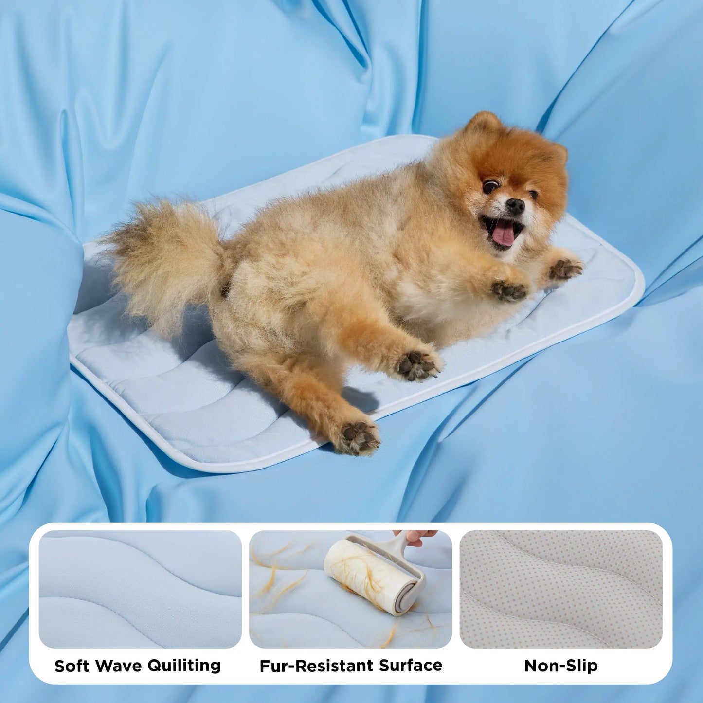 Bedsure Non-Slip Washable Cooling Mat for Large Dogs – Q-MAX>0.4 Summer Crate Bed, No Gel or Electricity Required