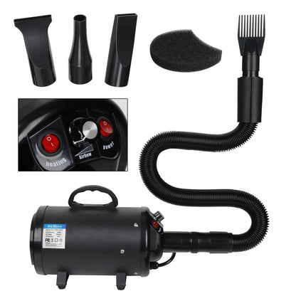 Professional Pet Grooming Hair Dryer - 2400W Portable Quick-Drying Variable-Speed Tool with 4 Adjustable Nozzles for Dogs, NOVA Model