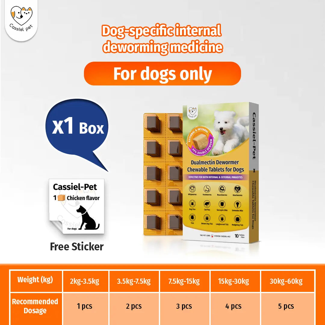 Cassicel-Pet Natural Dog Parasite Support Chews - Herbal Deworming Treats with Chicken Flavor for Digestive, Skin, and Immune Health Support