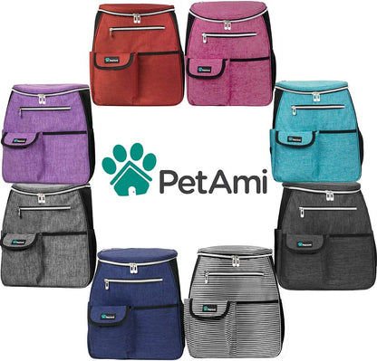 Professional Dog Travel Backpack - Airline Approved, Versatile Diaper Bag for Puppies, Essential Accessories for Camping and Hiking, Includes Food Container and Collapsible Bowls, Ideal Gift for Dog Owners, Teal Blue