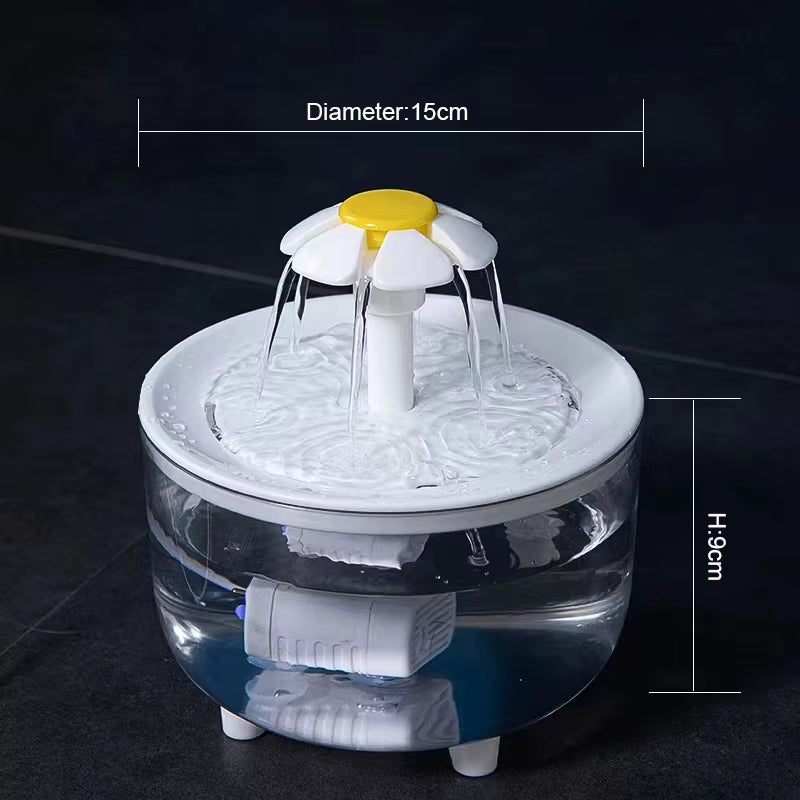 Automatic Pet Water Fountain with USB Connection and Quiet Operation - 1200ml Recirculating Filtered Water Dispenser for Cats