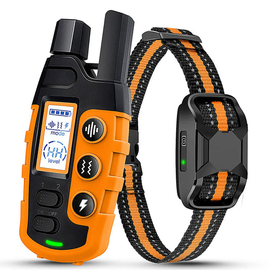 Professional Dog Training Collars with Remote Control, 3300Ft Range, Adjustable Nylon Strap, Multiple Training Modes (Beep, Vibration, Safe Shock), Rechargeable and Waterproof, Suitable for Dogs Weighing 5-150 lbs