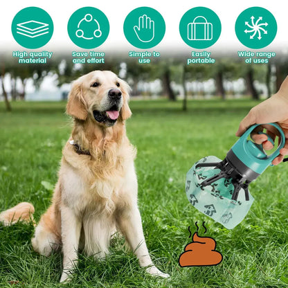 UFORU Portable Pet Waste Scooper with 6 Dog Waste Bags and Dispenser - Compact Outdoor Essential for Pet Care