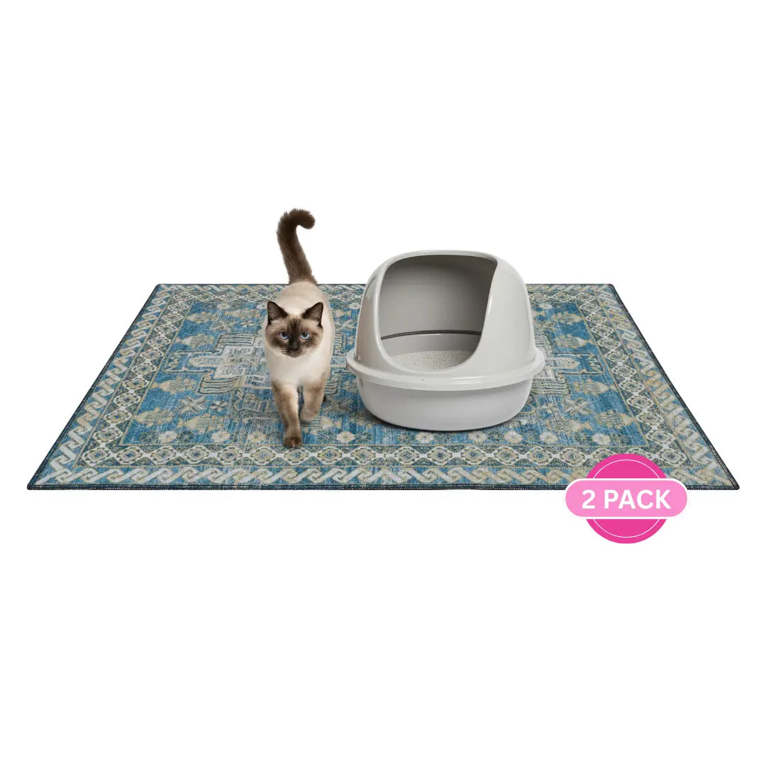Lovewag Pets Reusable Dog Pads - Set of 2, Eco-Friendly and Leak-Proof, Available in Multiple Designs: Blue Mesa, Blue Hazel, Guava Stripes, Heirloom Rose, Sizes 36" x 48" and 28" x 41