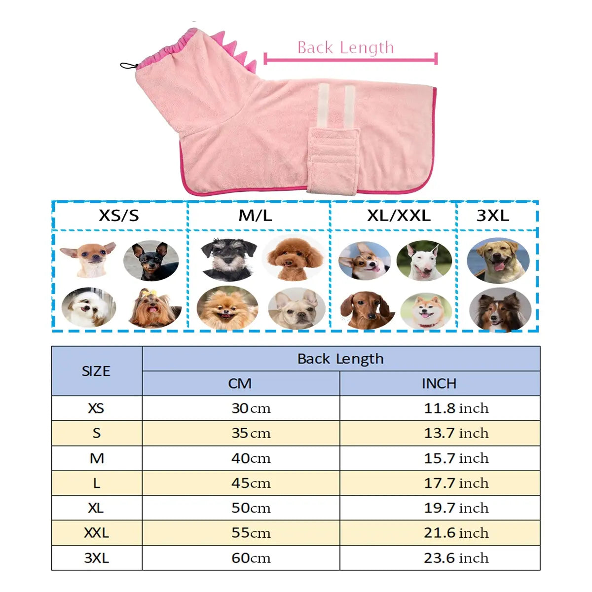 Quick-Dry Dog Bathrobe and Towel Set, Adjustable Microfiber Robe with Drying Gloves, Perfect for Cold Weather and Beach Use