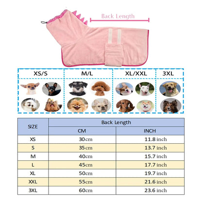 Quick-Dry Dog Bathrobe and Towel Set, Adjustable Microfiber Robe with Drying Gloves, Perfect for Cold Weather and Beach Use