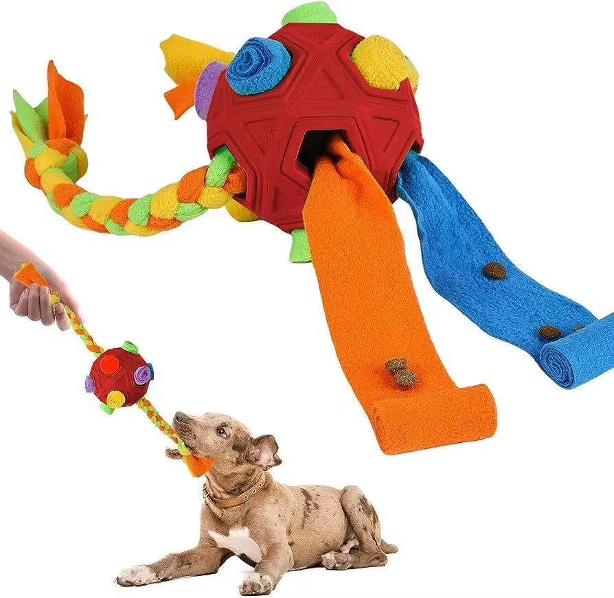 Durable Snuffle Ball for Dogs - Interactive Foraging Toy and Slow Feeder Treat Dispenser