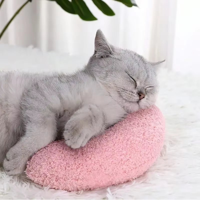 Premium U-Shaped Pet Pillow for Cats and Dogs - Plush, Thick-Filled, Cervical Support, Hypoallergenic, and Washable for Improved Sleep Quality