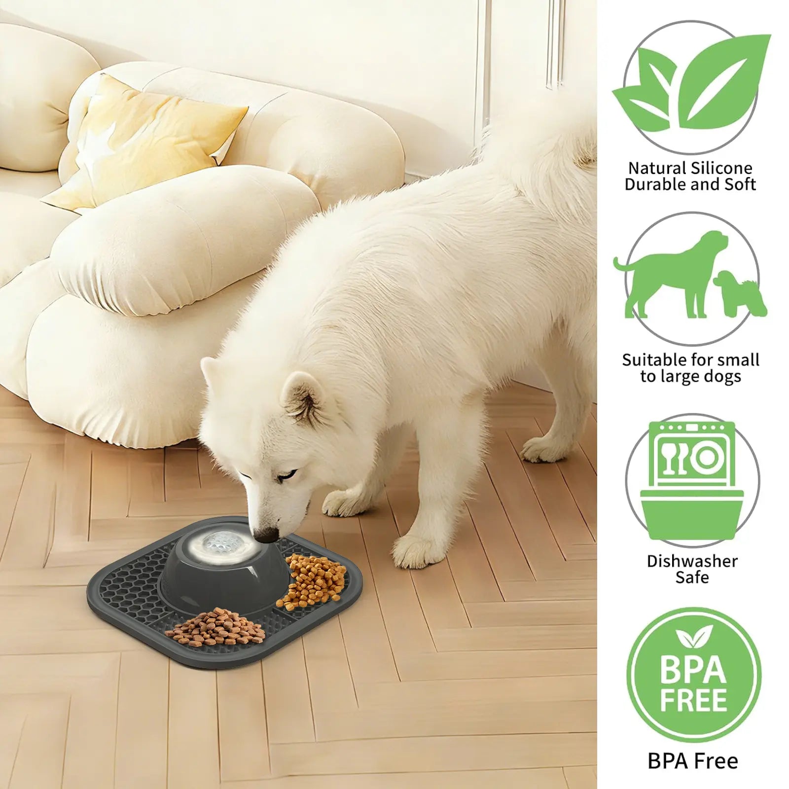 Pawlove Anti-Slip Slow Feeder Dog Bowl for Liquid Treats with Entertained Ball-In, Bone Broth Lick Bowl, 3/4 Cup Yogurt Lick Toy for Dogs of All Breeds - Ideal for Dietary Supplements and Post-Operative Nutrition