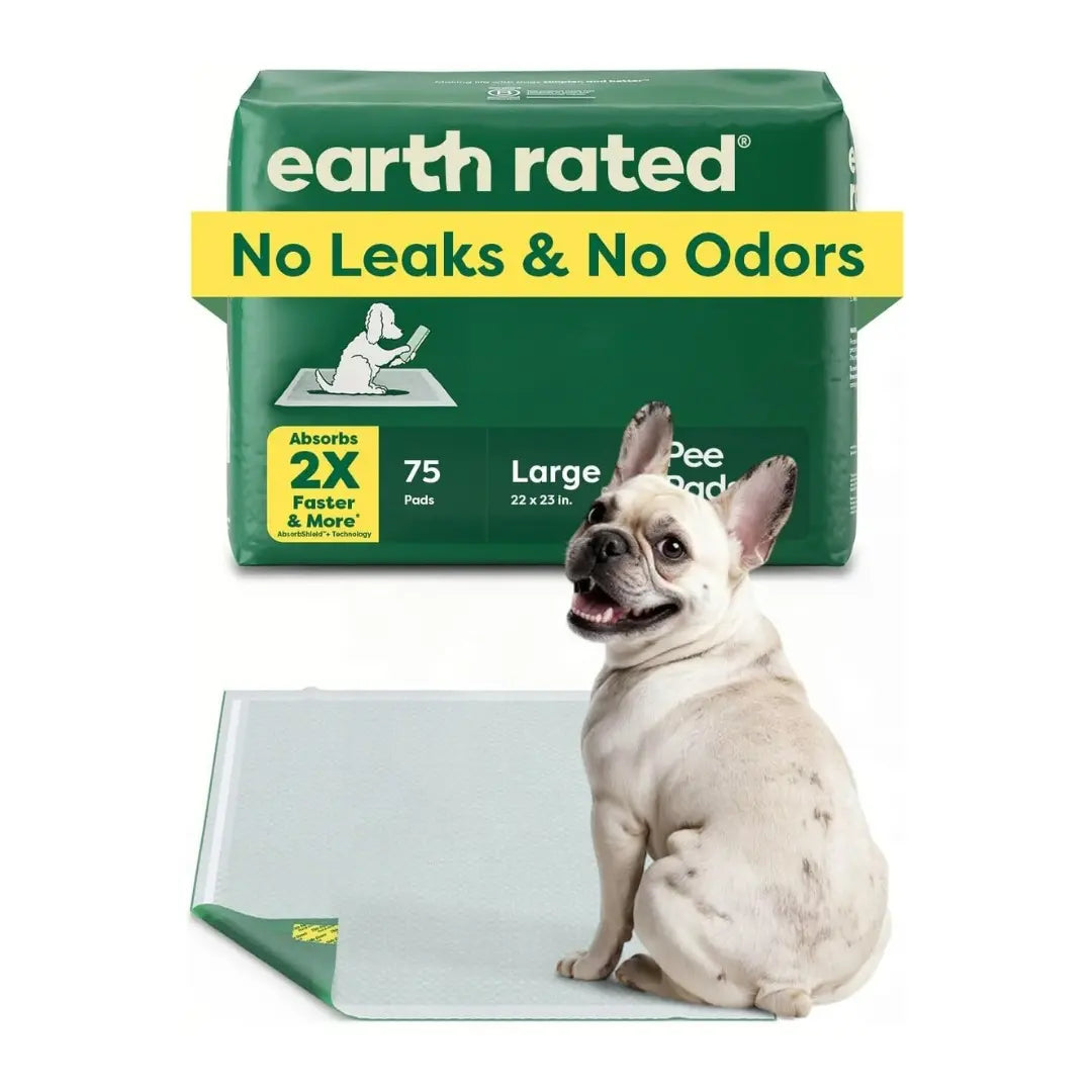 Earth Rated Max Absorbency Puppy Pee Pads - Leak-Proof, Unscented, Large (22” x 23”), 40 Count, Enhanced Odor Control and Rapid Absorption