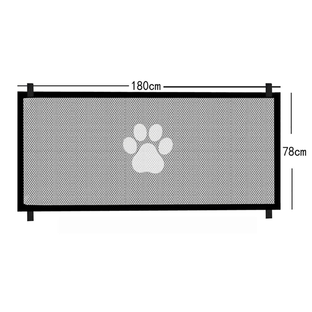 Premium Dog Safety Mesh Gate with 4 Hooks - Indoor and Outdoor Pet Enclosure Solution