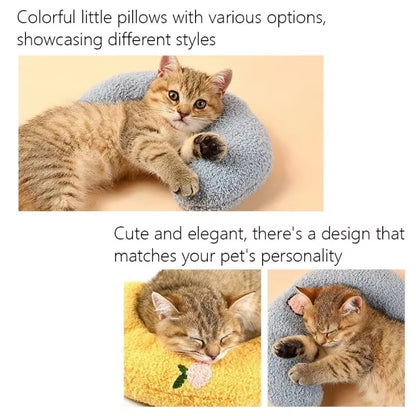 Premium U-Shaped Pet Pillow for Cats and Dogs - Plush, Thick-Filled, Cervical Support, Hypoallergenic, and Washable for Improved Sleep Quality