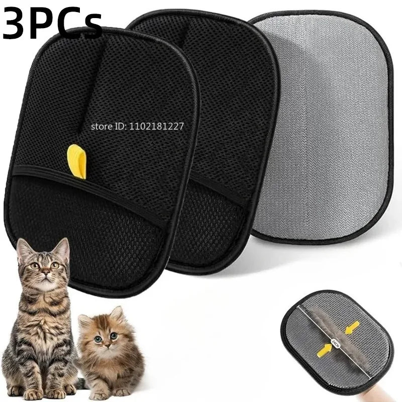 Professional Double-Sided Grooming Gloves for Efficient Pet Hair Removal from Carpets and Upholstery