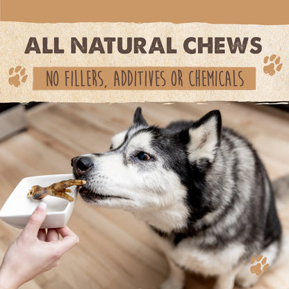 Mighty Paw Naturals All-Natural Chicken Feet Dog Chews - Crunchy, Protein-Dense, Grain-Free Treats for Joint Health