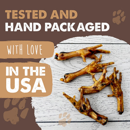 Mighty Paw Naturals All-Natural Chicken Feet Dog Chews - Crunchy, Protein-Dense, Grain-Free Treats for Joint Health