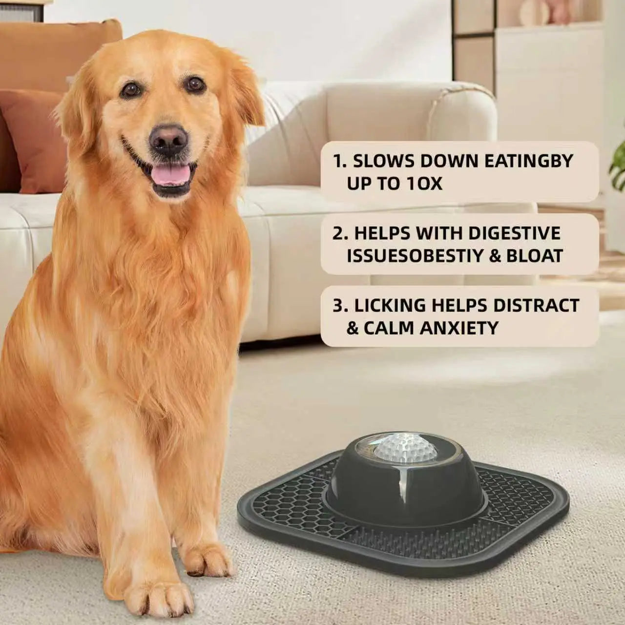 Pawlove Anti-Slip Slow Feeder Dog Bowl for Liquid Treats with Entertained Ball-In, Bone Broth Lick Bowl, 3/4 Cup Yogurt Lick Toy for Dogs of All Breeds - Ideal for Dietary Supplements and Post-Operative Nutrition