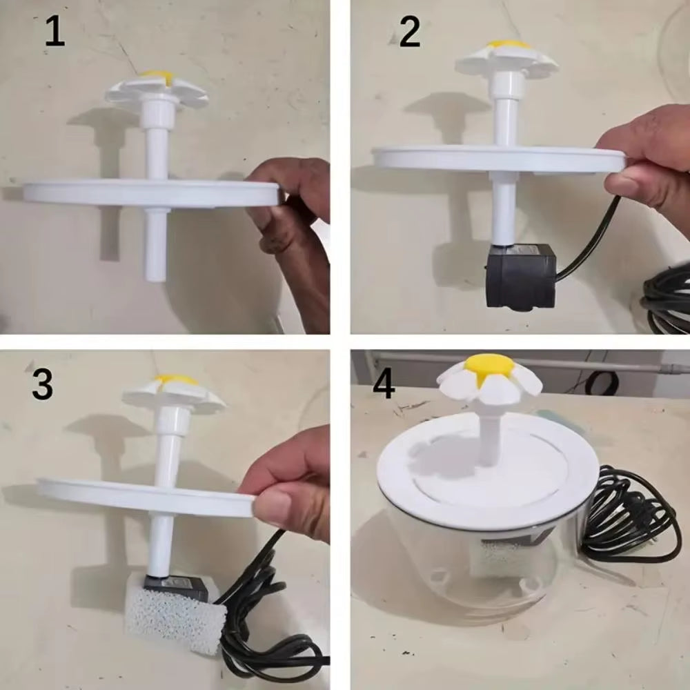 Automatic Pet Water Fountain with USB Connection and Quiet Operation - 1200ml Recirculating Filtered Water Dispenser for Cats