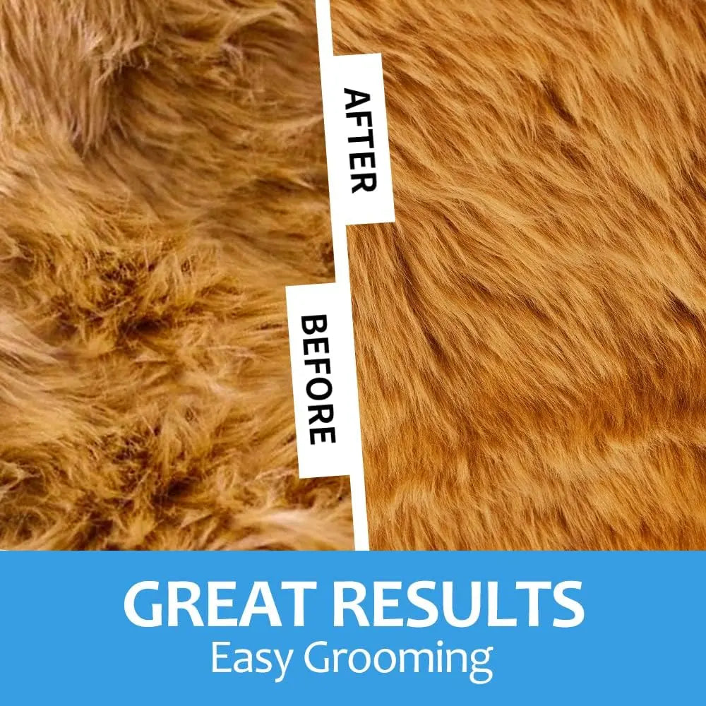 Professional Pet Grooming Brush - Dual-Sided Shedding and Dematting Undercoat Rake for Dogs and Cats, Effectively Reducing Shedding and Loose Fur